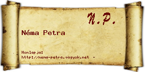 Néma Petra névjegykártya